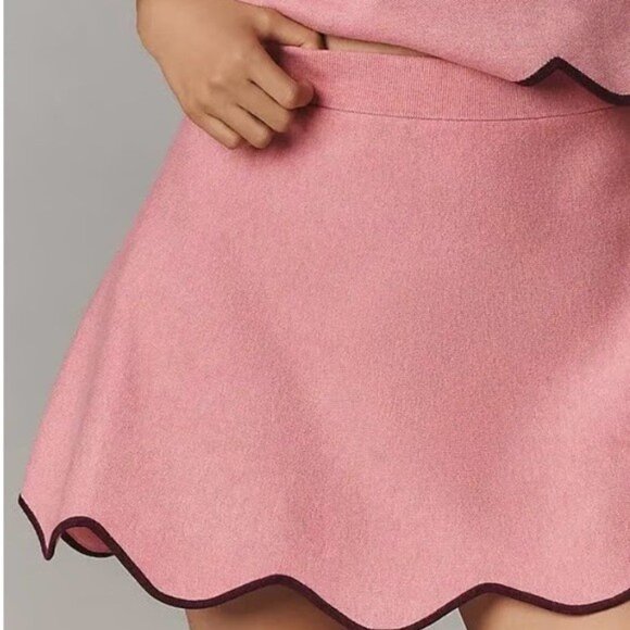 NWT Size L - Maeve scalloped-hem mini skirt Candy Pink (NWT US$ 98) - Picture 3 of 13